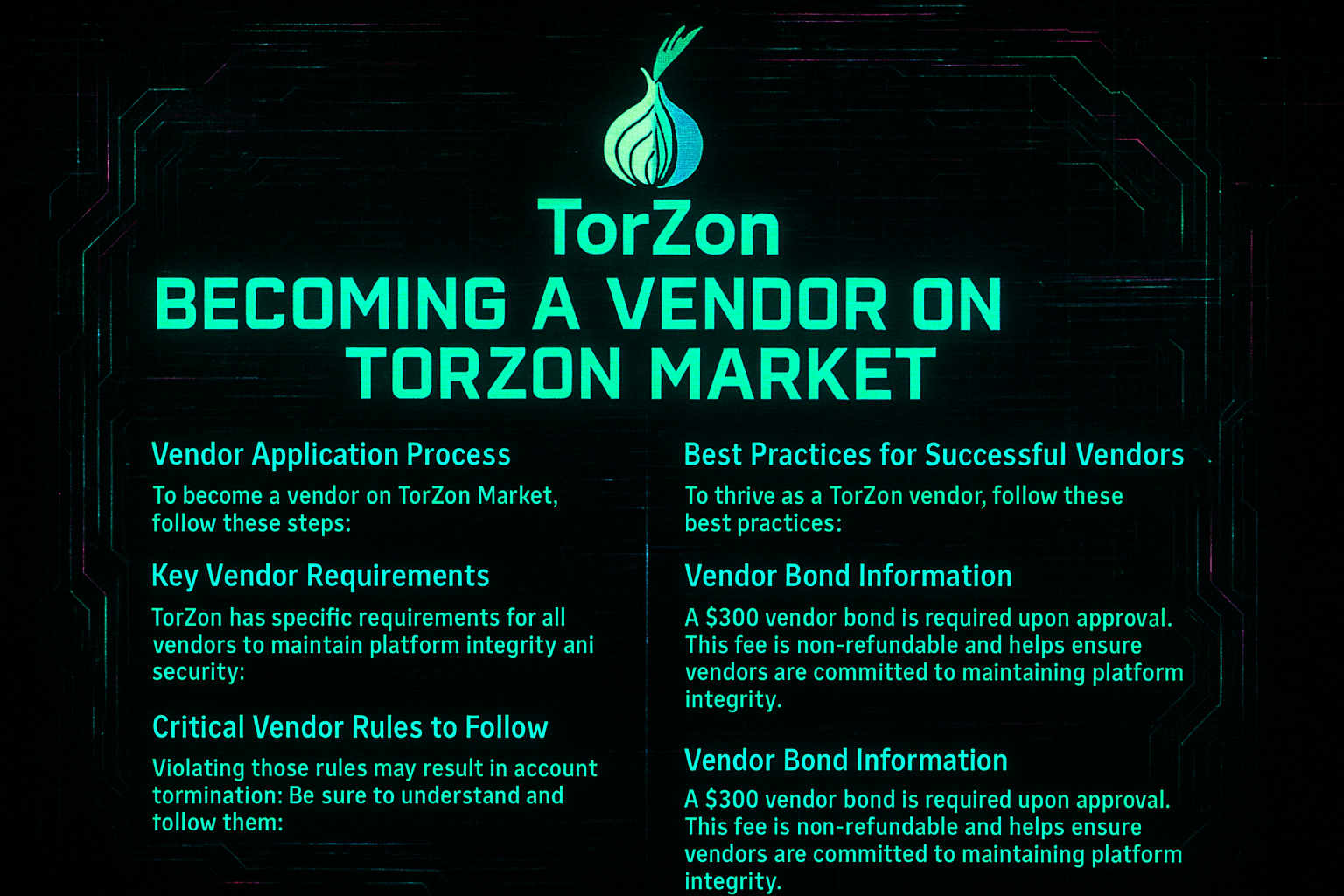 Becoming a Vendor on TorZon Market: Requirements and Best Practices